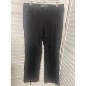 Faded Glory Stretch Straight Eased Jeans Women's 12 Average Black Cotton Blend